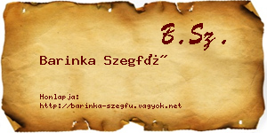 Barinka Szegfű névjegykártya